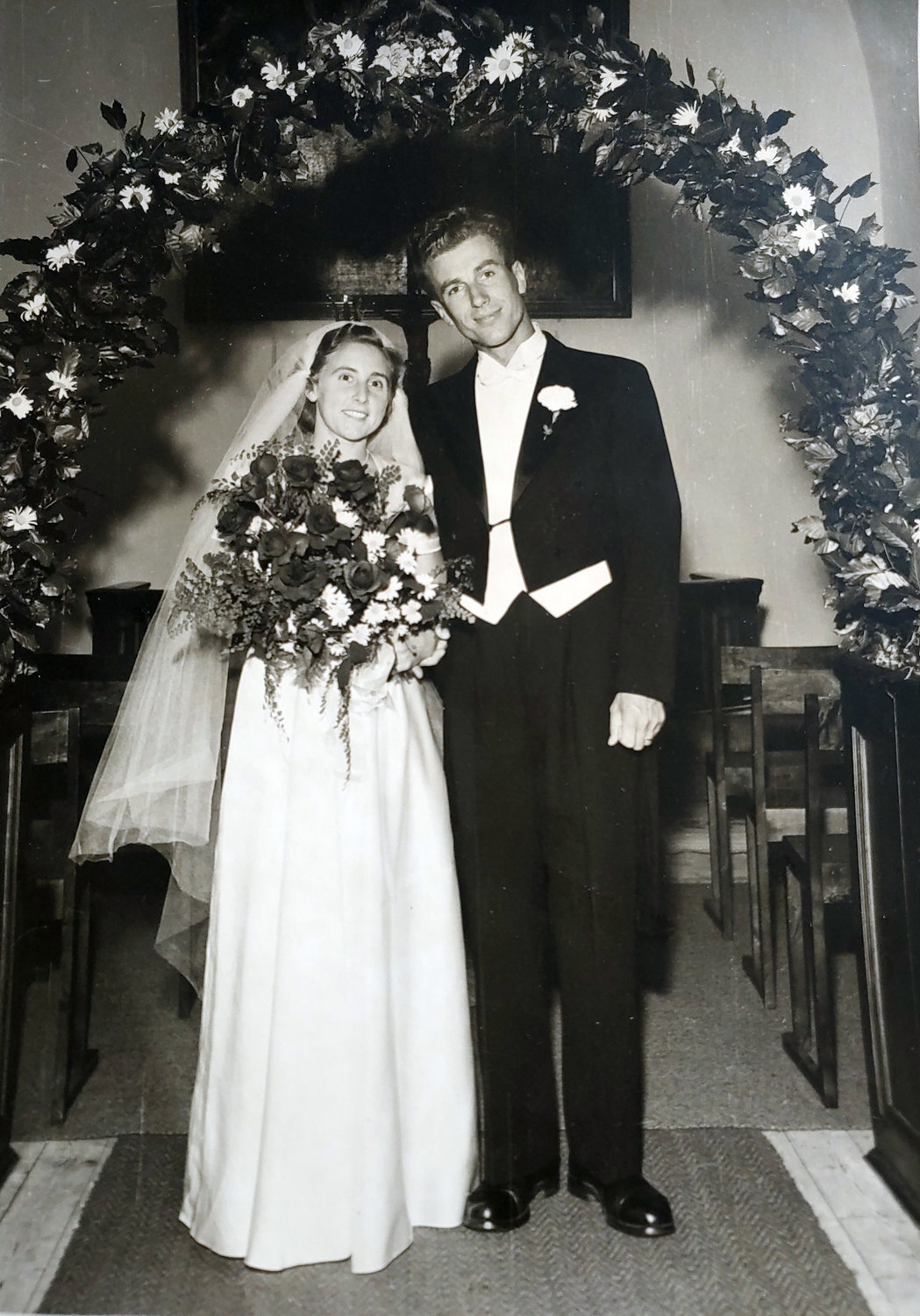 George and Lisa Blomdahl at wedding July 1953